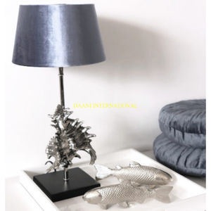 Modern <b>Silver</b> Coral Table <b>Lamp</b> With White <b>Shade</b> Coastal Inspired Lighting For Living Room Bedroom Office And Best Interior <b>Lamps</b> - Product Image 4