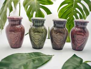 Wood <b>Keepsake</b> Urn High Gloss Mini Cremation Urn Aluminium funeral supplies urns <b>for</b> human <b>ashes</b> - Product Image 4