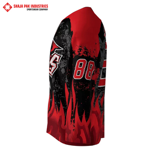 เสื้อเจอร์ซีย์แขนยาวสำหรับเล่นกีฬา,เสื้อทีมโลโก้พิมพ์ลายฮ็อกกี้น้ำแข็งแบบระเหิด - Product Image 2