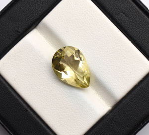Pierre précieuse en quartz citron naturel de 14 x 10 mm, quartz citron jaune, taille poire, fabrication de bijoux, pierre précieuse en vrac de 4,60 carats pour bijoux - Product Image 5