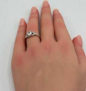 อาร์ตเดคโค925เงินสเตอร์ลิงแหวนสัญญาตัดวงรีพร้อมแหวนแต่งงานเจ้าสาวชุดรัศมีเครื่องประดับที่ดีของขวัญสำหรับคู่รัก - Product Image 2