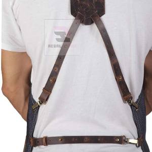 Tabliers de salon de barbier professionnels avec lanières en cuir tabliers de coupe de cheveux personnalisés - Product Image 2