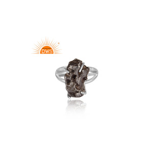 Anillo apilable de piedras preciosas de meteorito Natural de plata de ley fina de nuevo diseñador, joyería para mujer, regalo para ella - Product Image 2