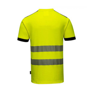 Uniformes de sécurité sur mesure 100% Polyester T-shirt pour hommes Vêtements de travail Construction Haute visibilité Fluorescent Recyclé Réfléchissant - Product Image 2