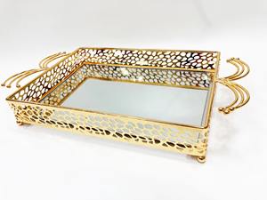 Hermoso espejo moderno de calidad de exportación y bandeja de servicio decorada con metal, bandeja de joyería, artículo lujoso - Product Image 5