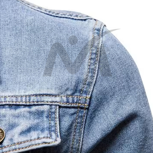Custom <b>Men</b> <b>Denim</b> <b>Jacket</b> with Embroidered Logo Classic Blue Jean <b>Jacket</b> for Streetwear, Team, Promotional or Casual Branding Use - Product Image 4