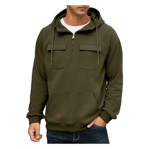 Oversize Loose Fit estilo holgado grueso pesado en blanco Sudadera con capucha Drop Shoulder Men Hoodies - Product Image 1