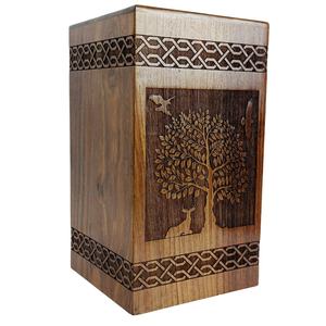 Urna de madera de palisandro para Árbol de la Vida, personalizada, hecha a mano, grande, para adultos, urna de cremación sólida y sencilla. - Product Image 6