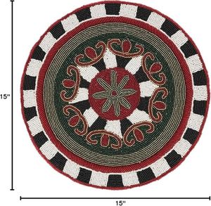 Best Theme Design Rounded Tableware Sustainable Decorative <b>Placemat</b> Glass <b>Beads</b> Place Mat Parties Other Functions Table Runners - Product Image 2