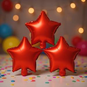 Ballons étoiles en aluminium rouges 10 pouces pour décorations de fête - Product Image 3