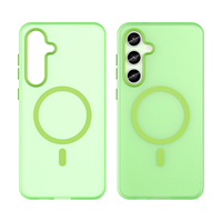 Nouvelles coques de téléphone portable en TPU magnétique mat coloré antichoc avec boutons électroplaqués et cadre d'objectif indépendant pour S24 Ultra S25