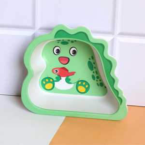 Ensemble de bols en fibre de bambou Dino - Design de dessin animé écologique pour salade et ramen avec couvercle artisanal emballé dans un carton - Product Image 4