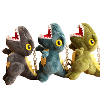 Porte-clés en peluche mini dinosaure en gros, pendentif de sac personnalisé en forme d'animal en peluche, porte-clés mignon en peluche multicolore