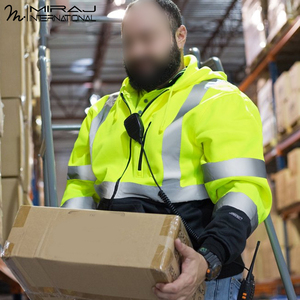 Veste à capuche imperméable et confortable pour hommes, jaune et noir, sécurité haute visibilité, fermeture éclair complète, dernière conception, grande taille - Product Image 6