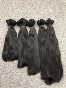 Tissage de cheveux Remy double trame pour femmes, cheveux vietnamiens, trame de cheveux, noir naturel, lisse - Product Image 3