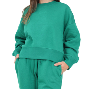 Sweat-shirt à col roulé surdimensionné en polaire coupe-vent écologique en coton biologique pour femmes d'hiver léger - Product Image 1