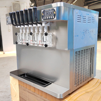 Distributeur de crème glacée molle à 6 saveurs, 4 saveurs, 7 saveurs, 5 réservoirs, buses, machine à crème glacée molle pour les entreprises
