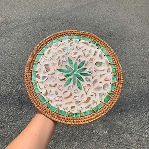 Handwoven rattan decorative wall <b>placemat</b> natural <b>seagrass</b> eco artisan craft durable lightweight rustic boho nursery decor - Product Image 3