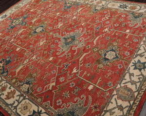 Alfombra Anudada a Mano de Lana de Alta Calidad, Estilo Oushak, Nueva, Moderna, con Bordado y Patrón de Forro, para Sala de Estar y Dormitorios - Product Image 1