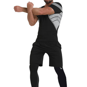 ชุดออกกำลังกายวิ่งออกกำลังกายสำหรับผู้ชายชุดเสื้อมีฮู้ดกางเกงขาสั้นกางเกงเสื้อกล้าม - Product Image 3