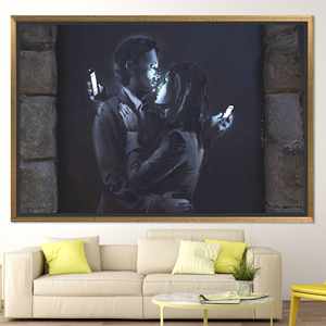 Impression sur toile Modern Lovers : Couples artistiques, design vibrant, décoration intérieure, TOILE ENCADRÉE DORÉE - Product Image 1