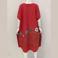 Vestido de verano corto y cómodo para todos los días Material fresco ligero con cierre de cintura elástica Hasta la rodilla Precio económico