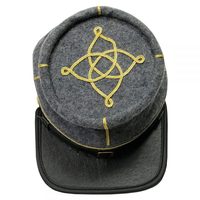 Gorra de Artillería de Teniente Confederado Civil, Gorra de Pico, Algodón y Poliéster, Ajustable, Unisex, para las Cuatro Estaciones, Uso Profesional