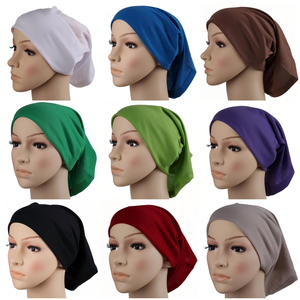 Turban en coton élastique de haute qualité enveloppement de tête doux noir Thobe/Thawb maillot instantané vêtements pour femmes musulmanes pour le printemps - Product Image 6