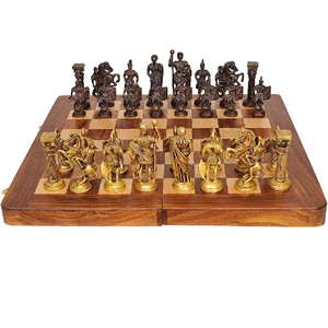 Piezas de ajedrez NTERNATIONAL Tablero de Ajedrez de oro negro y palisandro Tablero de Ajedrez de mesa a precio barato Directo DE LA India - Product Image 1