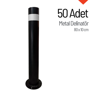 Juego de 50 Postes Delimitadores Metálicos de 80 x 10 cm para Gestión y Seguridad del Tráfico - Product Image 4