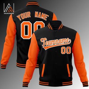 Veste universitaire en toile à manches longues personnalisée OEM pour hommes - Product Image 5