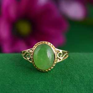 Prehnite Vintage Brass <b>Ring</b> Gold Plated Classic <b>Statement</b> Wholesale <b>Ring</b> For Women - Product Image 1