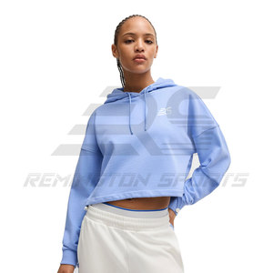 Alta calidad personalizada de talla grande de algodón/fibra de bambú mujeres Crop Top Hoodie mejor diseño al por mayor mujeres Crop Top Hoodies - Product Image 5