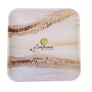 Vaisselle jetable en bois polyvalente et durable Assiettes carrées en feuille de palmier Restauration de style naturel robuste - Product Image 3