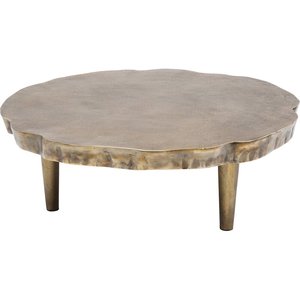 Mesa de centro redonda de Metal decorativa de latón AK, acabado antiguo con soporte negro, mesa moderna para muebles de cafetería/muebles de habitación - Product Image 3