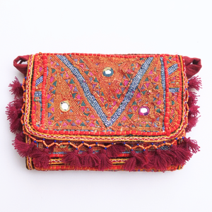 Bolso de Mano de Verano para Mujer Noorvi, Estilo Bohemio de Lujo con Bordado, Espejo, Borlas y Cierre de Cremallera con Perlas - Product Image 2