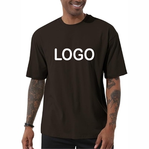 OEM 100% coton quotidien décontracté 300gsm poids lourd surdimensionné personnalisé vierge T-shirt hommes lâche col rond T-shirts - Product Image 3