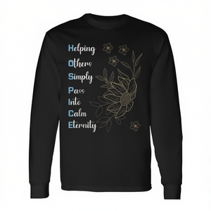 Camiseta de Manga Larga para Enfermeras de Hospicio, con la Frase 'Simply Pass Into Calm Eternity', Producto Promocional para Enfermeras y Pacientes - Product Image 2