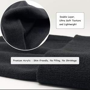 Bonnets d'hiver élégants de qualité supérieure, respirants, couleur noire unie, personnalisables - Product Image 5