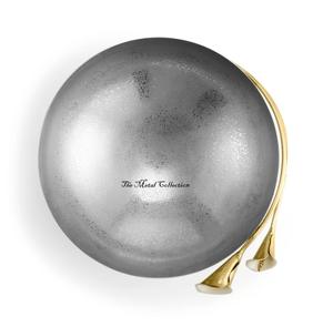Bol de service moderne en aluminium pour la cuisine, plateau de table, finition argentée, design rond, bol pour la salle à manger, bols à fruits secs, bols à dattes - Product Image 6