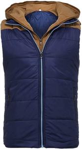 <b>Men's</b> Double Zipper <b>Vest</b> Winter Color Block Coat Warm Thick Waistcoat Relaxed Fit <b>Sleeveless</b> Jacket Gilets - Product Image 2