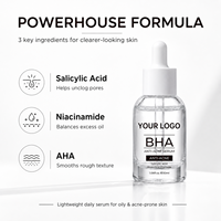 Sérum Visage en Gros BHA Anti-Acné Soin de la Peau Acide Salicylique AHA+Niacinamide Clarifie les Pores Équilibre le Sébum 30ml