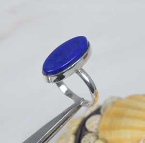 Natural Gemstone Luxury <b>Ring</b> Handmade 925 Sterling Silver with Solid <b>Lapis</b> <b>Lazuli</b> Oval Cut Diamond for Parties - Product Image 4