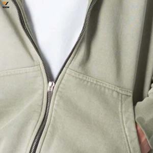 Sweat à capuche zippé d'hiver pour hommes de haute qualité 100% coton coupe ample conception de détresse décolorée au soleil - Product Image 4