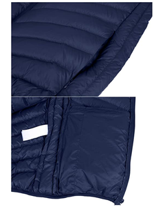 Veste à capuche en duvet rembourrée et isolée pour hommes Hiver OEM logo personnalisé compressible léger Sport - Product Image 4