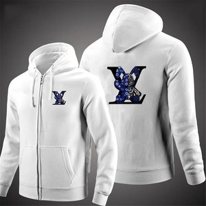 Vêtement de sport pour homme de haute qualité 2025, à capuche zippée, décontracté, streetwear, ample, printemps automne, dessin animé, respirant, polaire 100% coton - Product Image 4