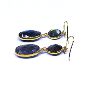 Moda 925 plata esterlina chapado en oro joyería labradorita piedra preciosa mujer desgaste pendiente colgante - Product Image 3