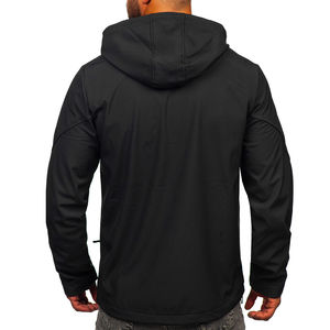 2024 nouveauté hommes décontracté Softshell veste d'hiver de haute qualité imperméable coupe-vent à capuche fermeture éclair sur mesure 100% tissu - Product Image 2