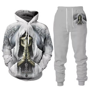 Chándal de punto unisex personalizado, sudadera gruesa con capucha, conjunto de pantalones de chándal pesados y Sudadera con capucha, 100% poliéster - Product Image 6