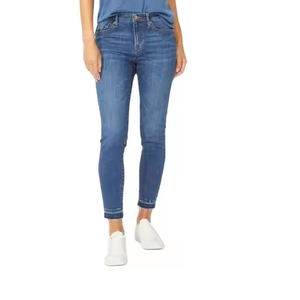 Pantalones vaqueros ajustados con diseño de marca personalizado para mujer, pantalones vaqueros transpirables de cintura media, novedades informales de verano, precio al por mayor - Product Image 2